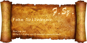 Feke Szilvánusz névjegykártya